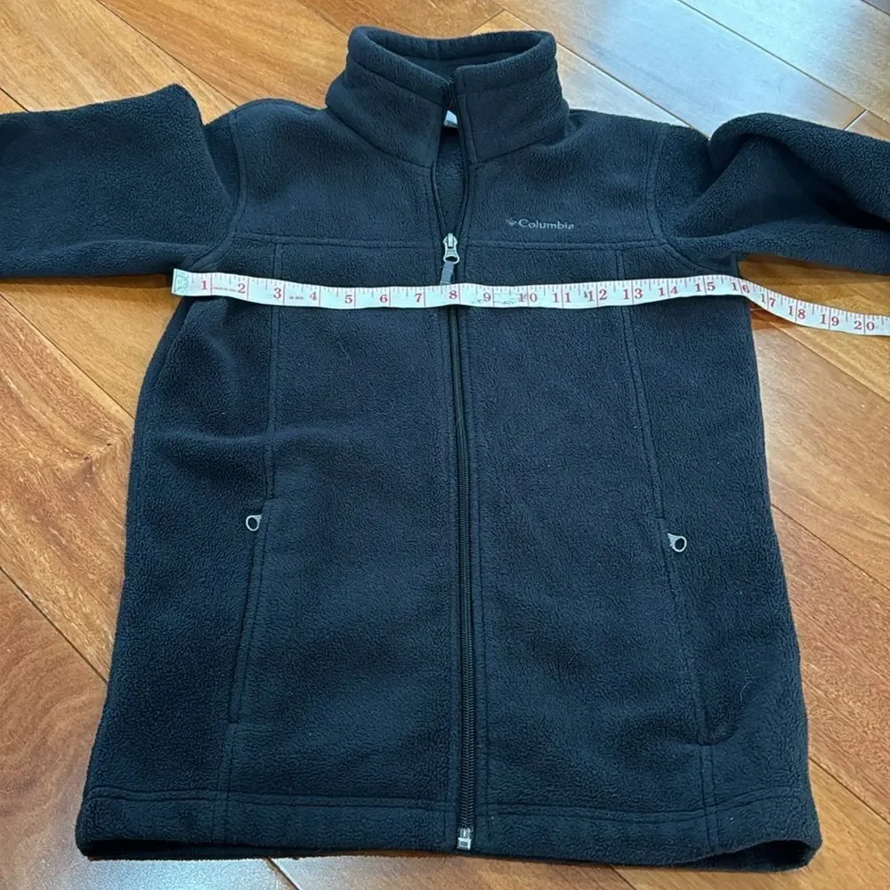 Columbia Fleece Jacket Kids Black Full Zip Mock Neck M‎ 10/12